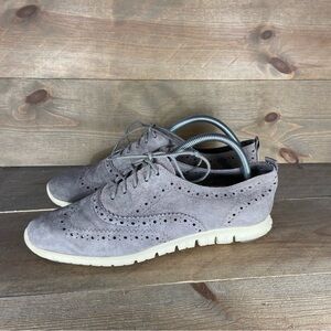 Cole haan zerogrand Womens size 9.5 shoes gray suede wingtip comfort sneakers
